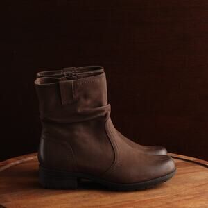 Abeo Boots Womens Size 7M Brown Vesper Leather Ankle Zip Comfort Casual Western